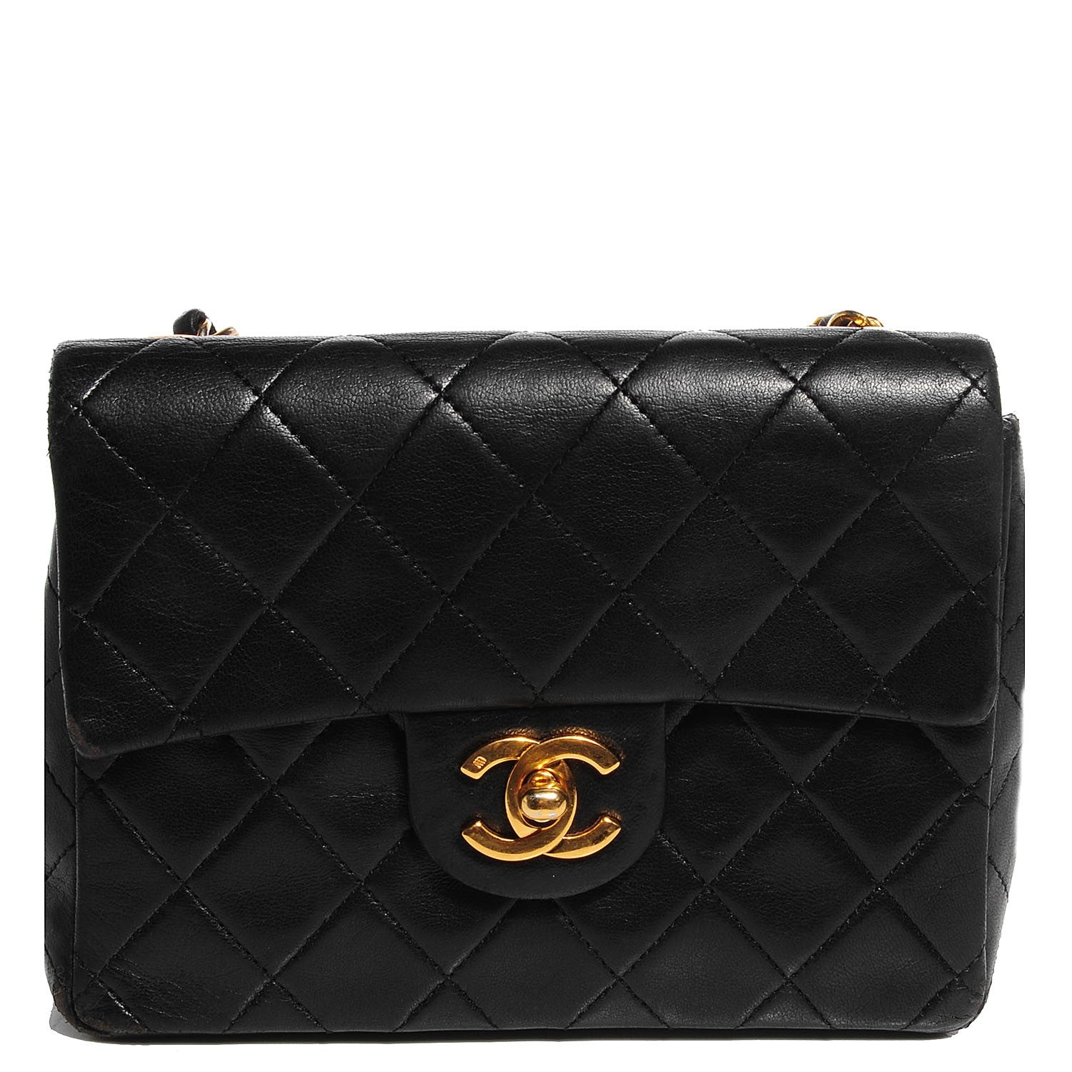 Chanel Lambskin Quilted Mini Square Flap Black 1 of 8