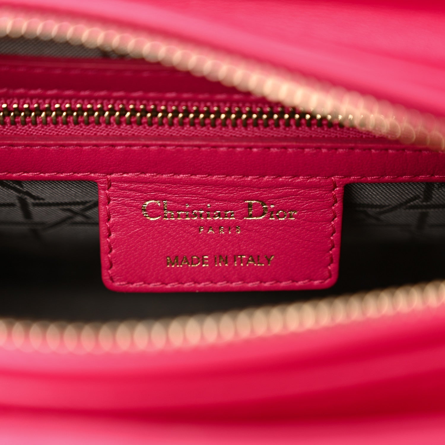 Christian Dior Lambskin Cannage Medium Lady Dior Fuchsia 6 of 15