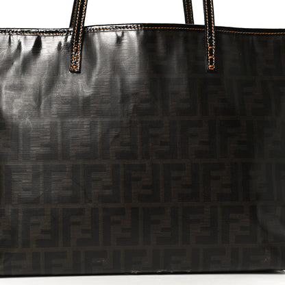 Fendi Zucca Spalmati Matrioska Small Roll Tote Tobacco Black 9 of 16