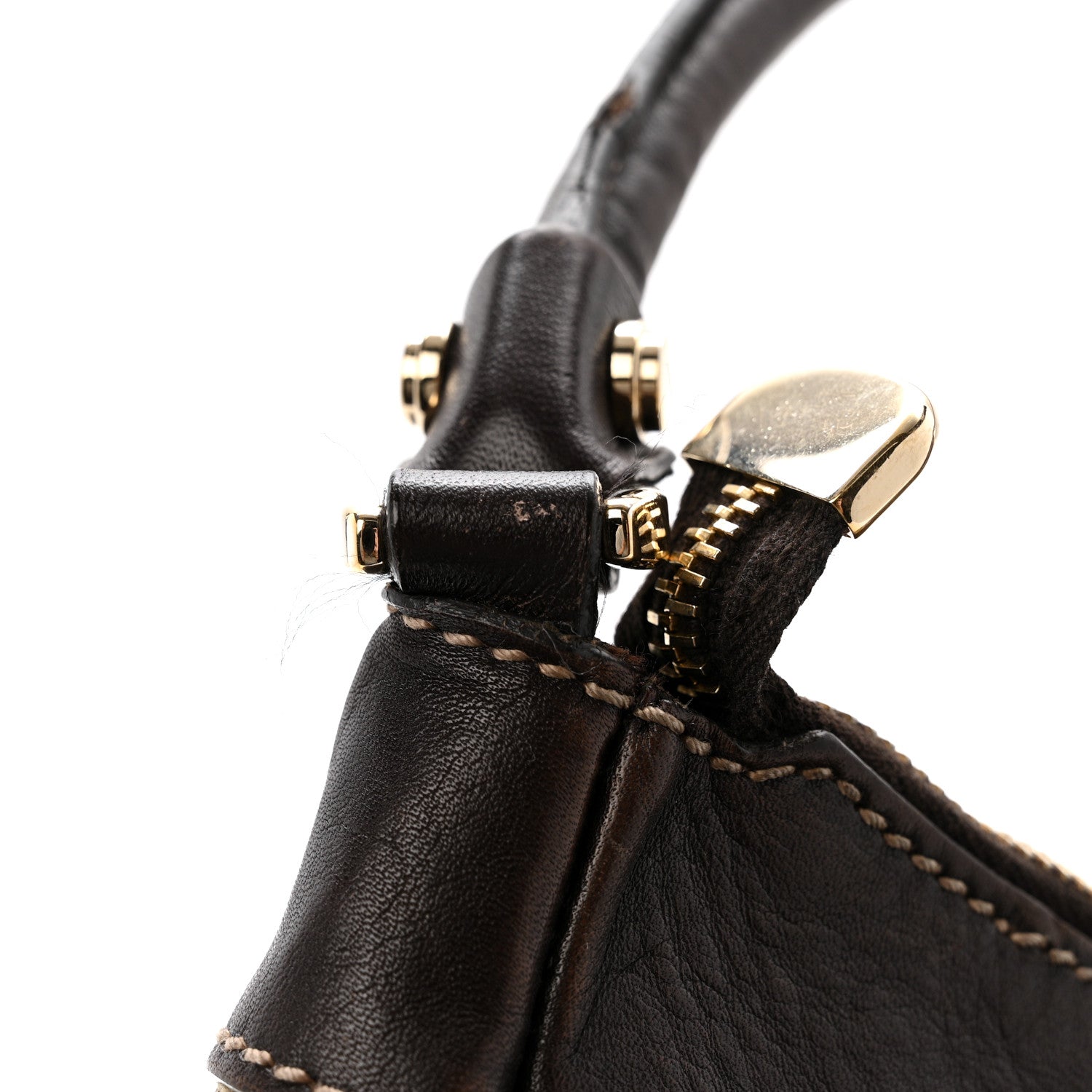 Gucci Monogram Large D Gold Hobo Dark Brown 15 of 17