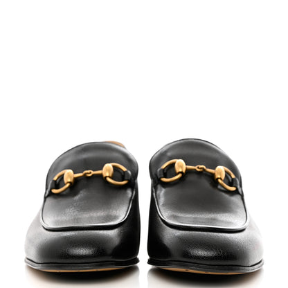 Gucci Goatskin Womens Horsebit Mid-Heel Loafers 38.5 Black 2 of 8