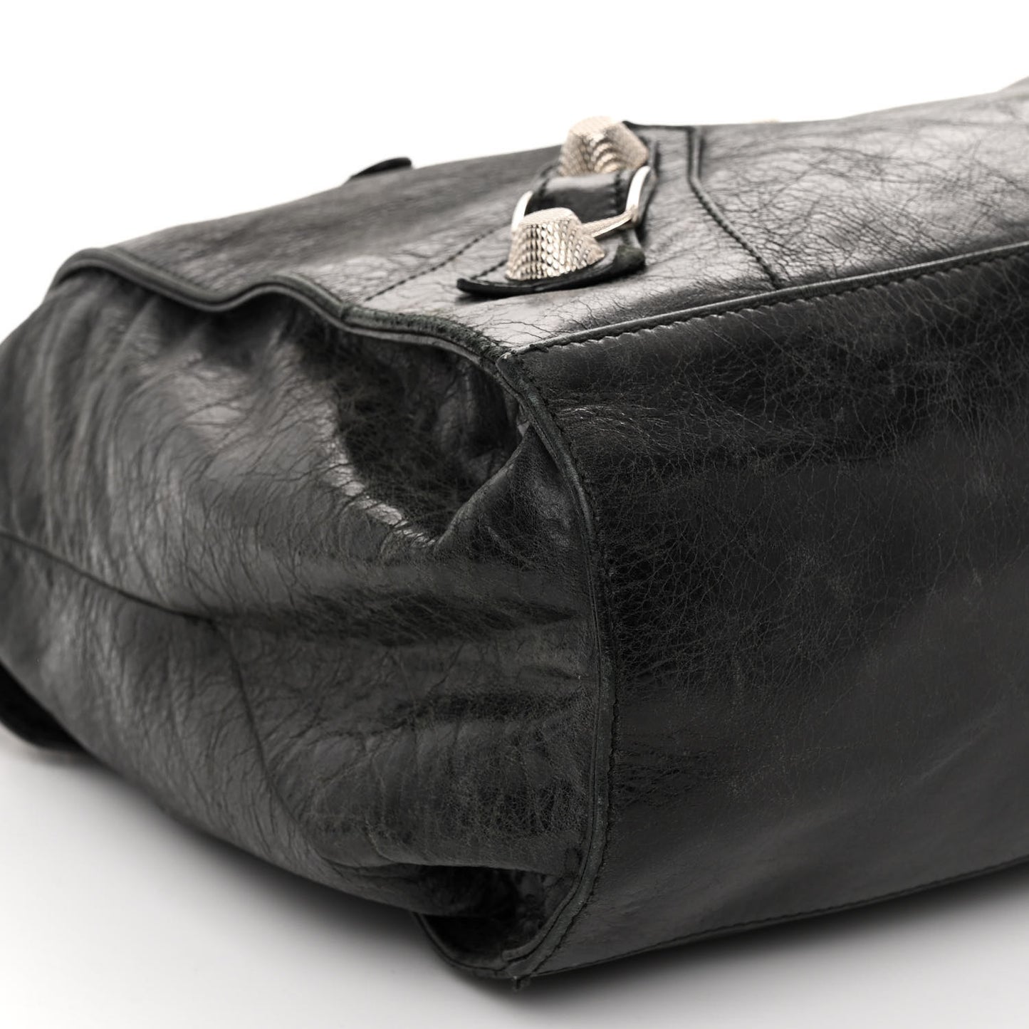 Agneau Giant 21 Silver Hardware Folder Black
