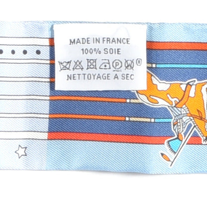 Hermes Silk Pani La Shar Pawnee Twilly Ciel Orange White 4 of 4