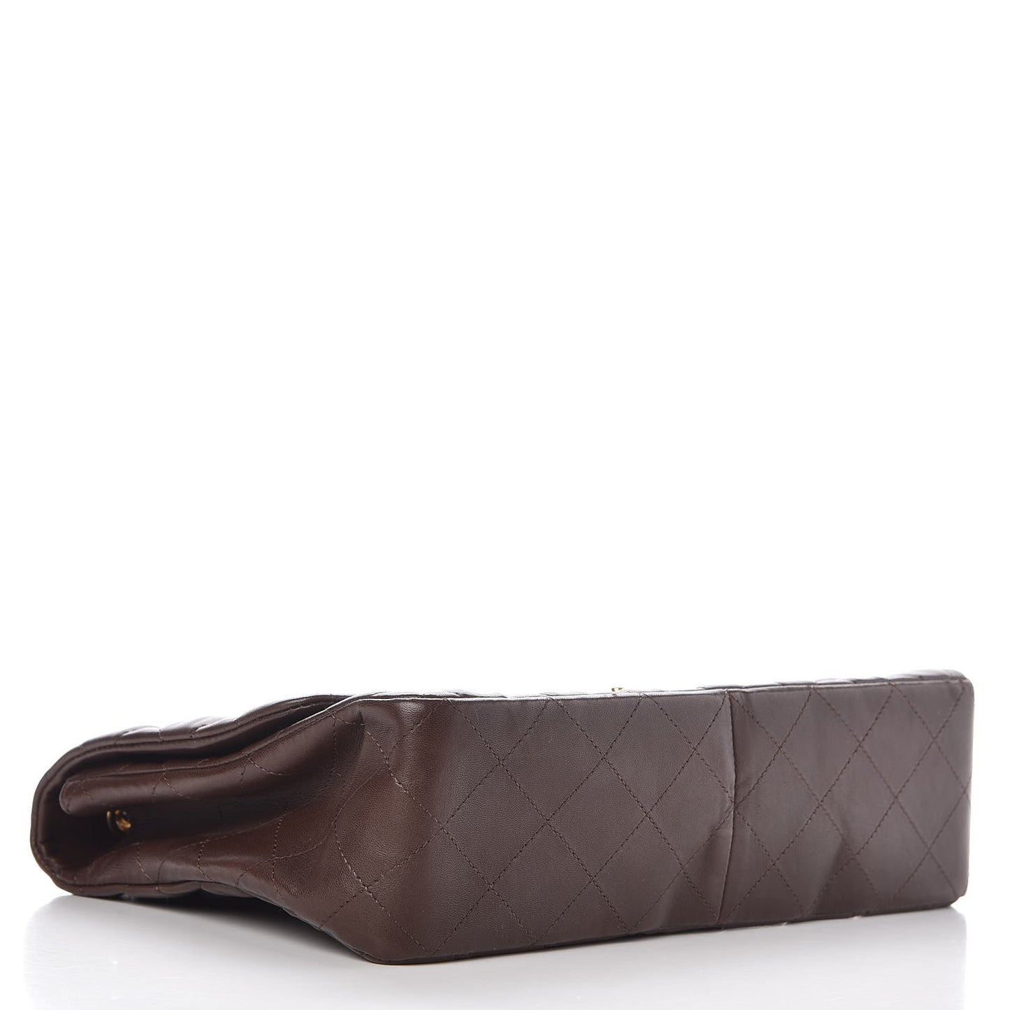 Lambskin Quilted Jumbo Single Flap Brown