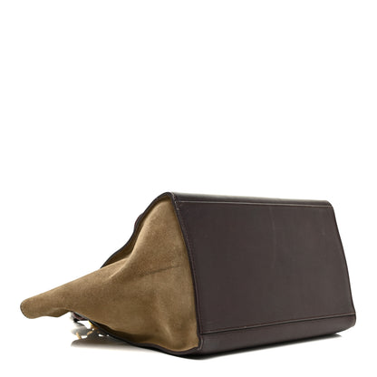 Celine Calfskin Suede Tri-Color Medium Trapeze Burgundy 4 of 32