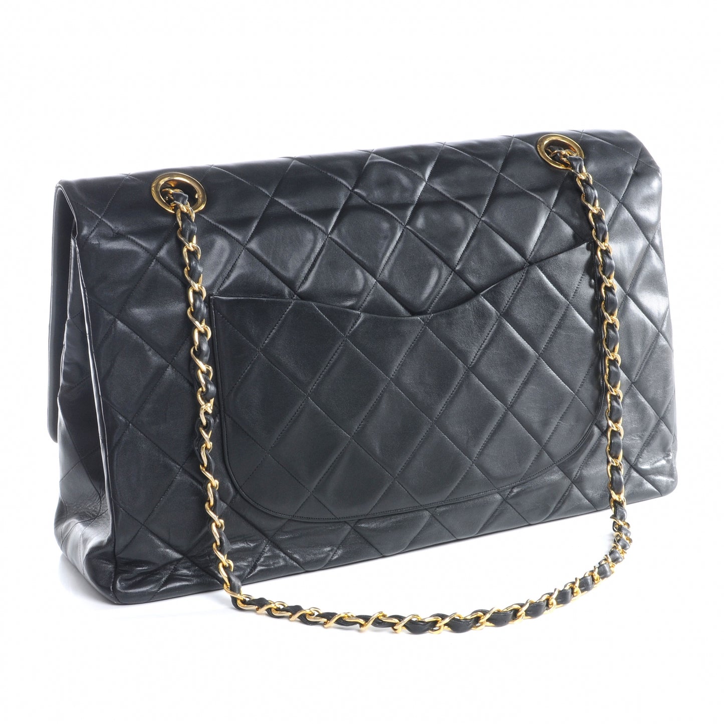 Lambskin Vintage XXL Oversized Double Flap Black