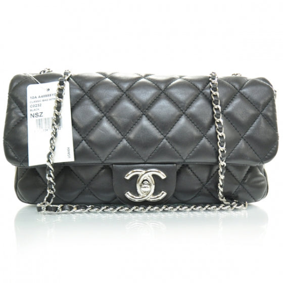 Lambskin Medium Coco Rain Flap Black