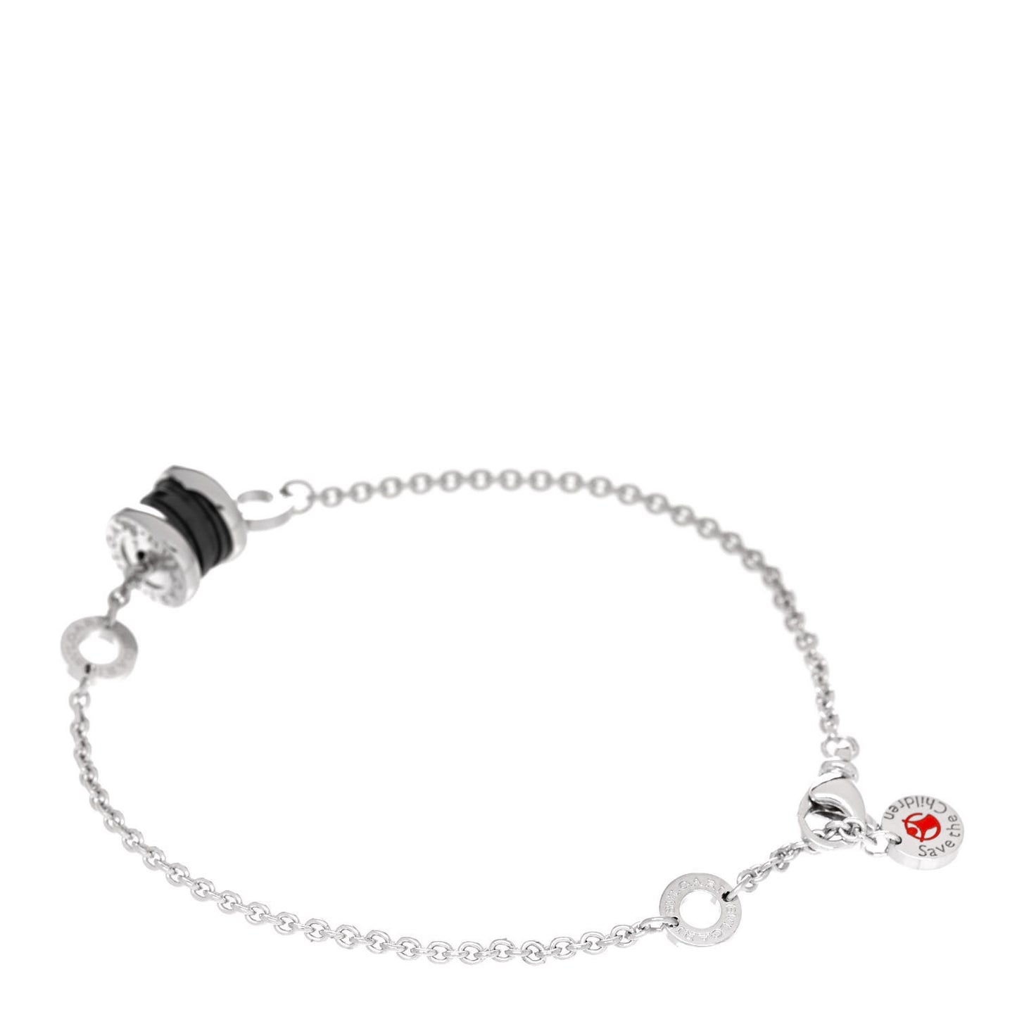 Sterling Silver Black Ceramic Save the Children Bracelet