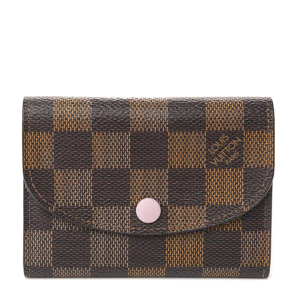 Louis Vuitton Damier Ebene Rosalie Coin Purse Rose Ballerine 1 of 8