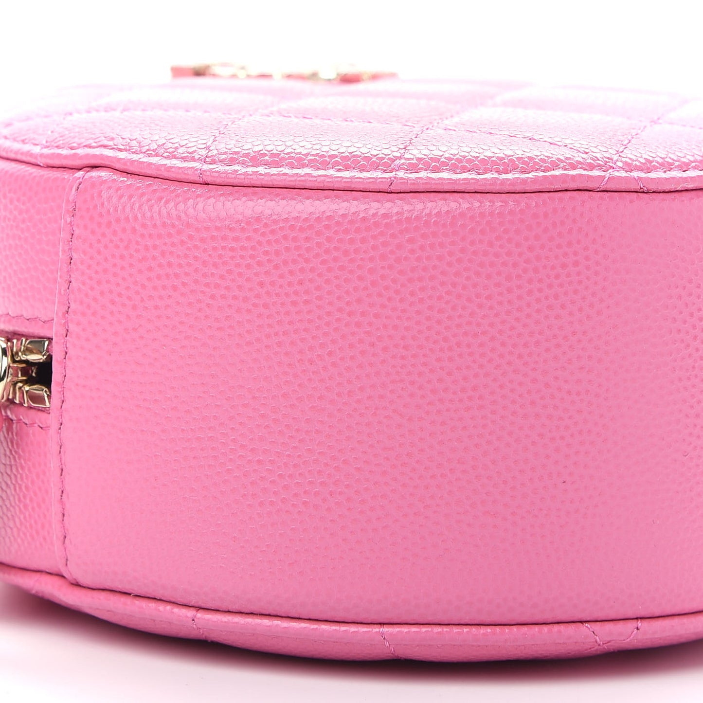 Caviar Quilted Gripoix CC Round Clutch With Chain Pink