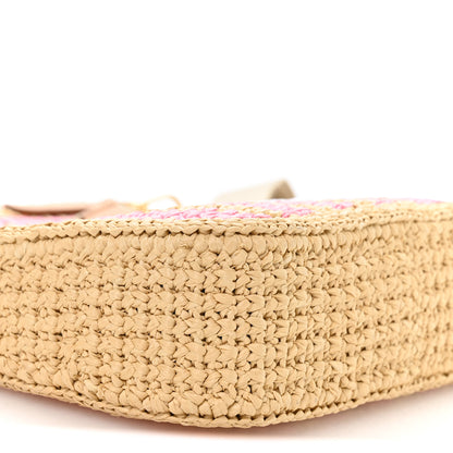 Prada Yarn Raffia Effect Crochet Striped Re-Edition 2005 Shoulder Bag Naturale Petalo 9 of 10