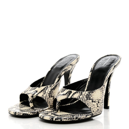 Givenchy Snakeskin Embossed Look Book Thong Mules 38.5 Stone Grey 3 of 8