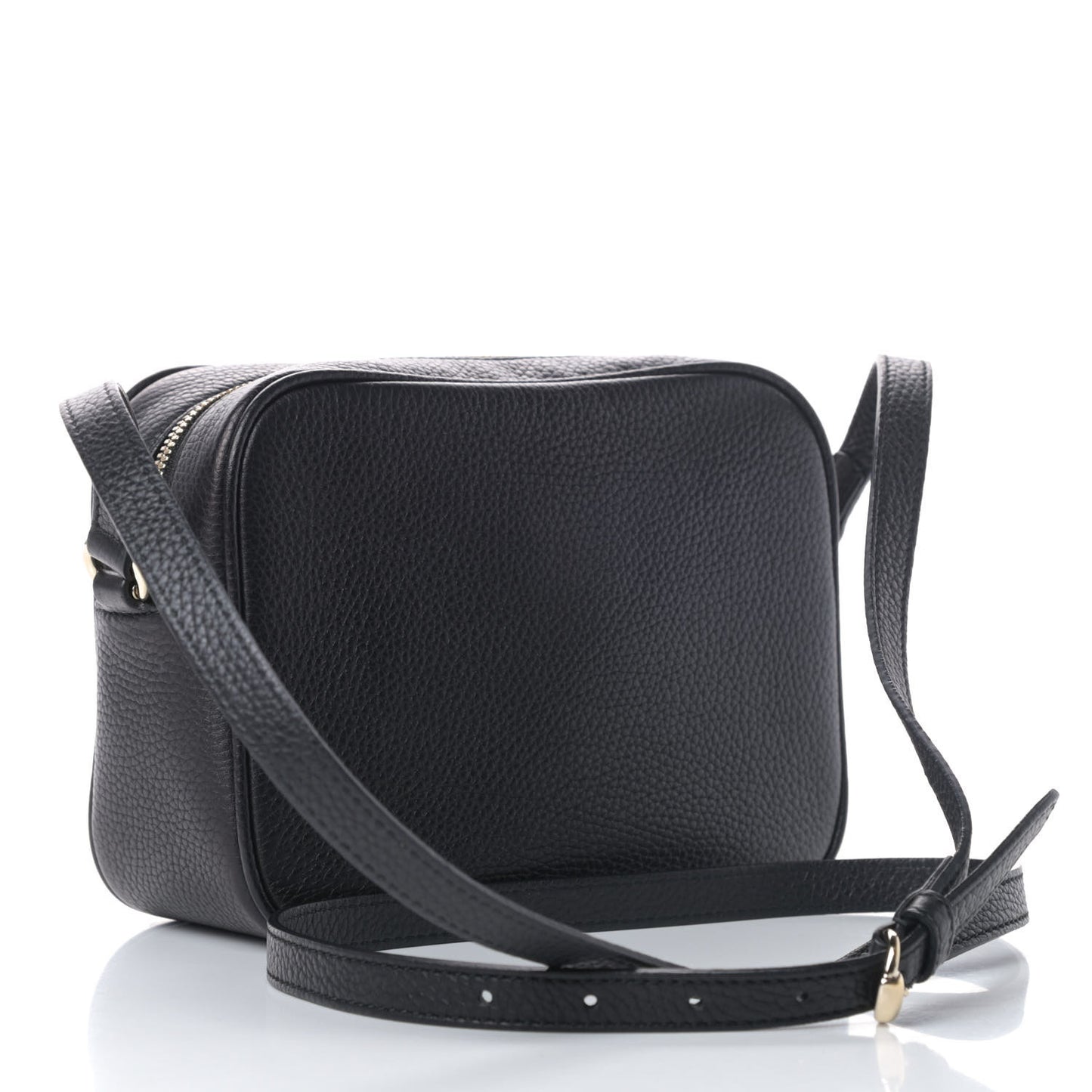 Pebbled Calfskin Small Soho Disco Bag Black
