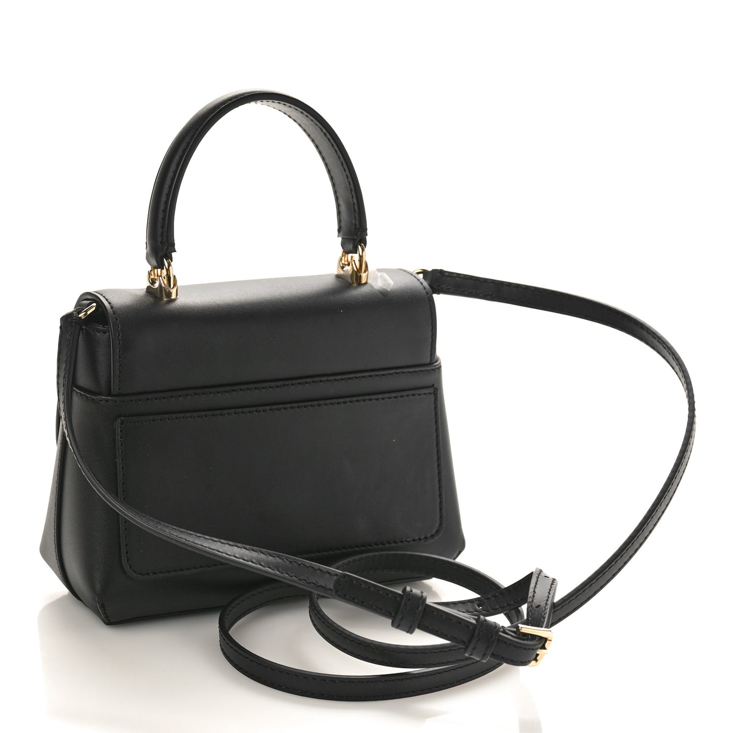 Calfskin DG Logo Top Handle Tote Black