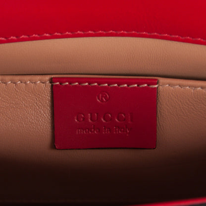 Gucci Snakeskin Calfskin Lilith Shoulder Bag Hibiscus Red 6 of 7