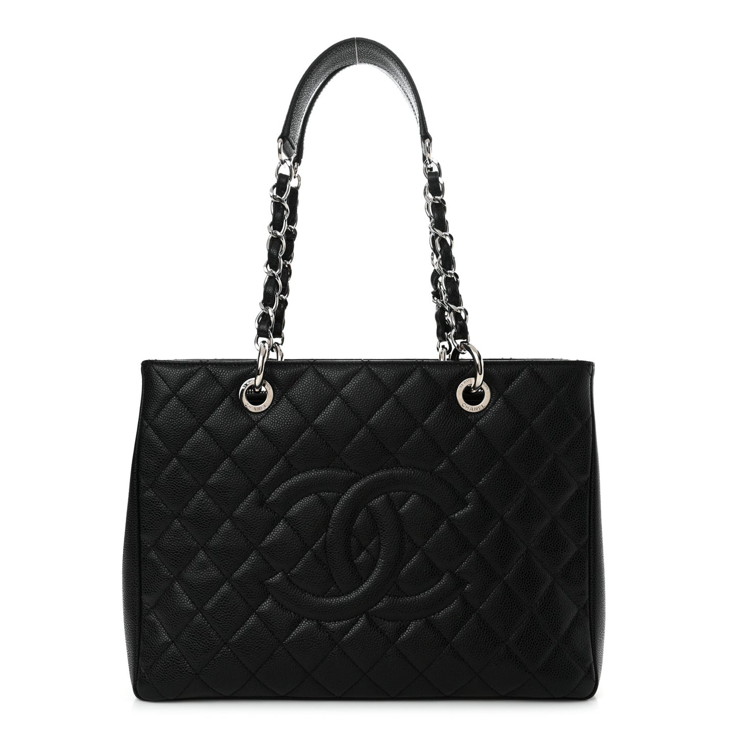 Caviar Quilted Grand Shopping Tote GST Black