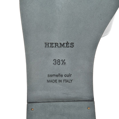 Hermes Box Calfskin Bois De Rose Oran Sandals 38.5 White 7 of 9