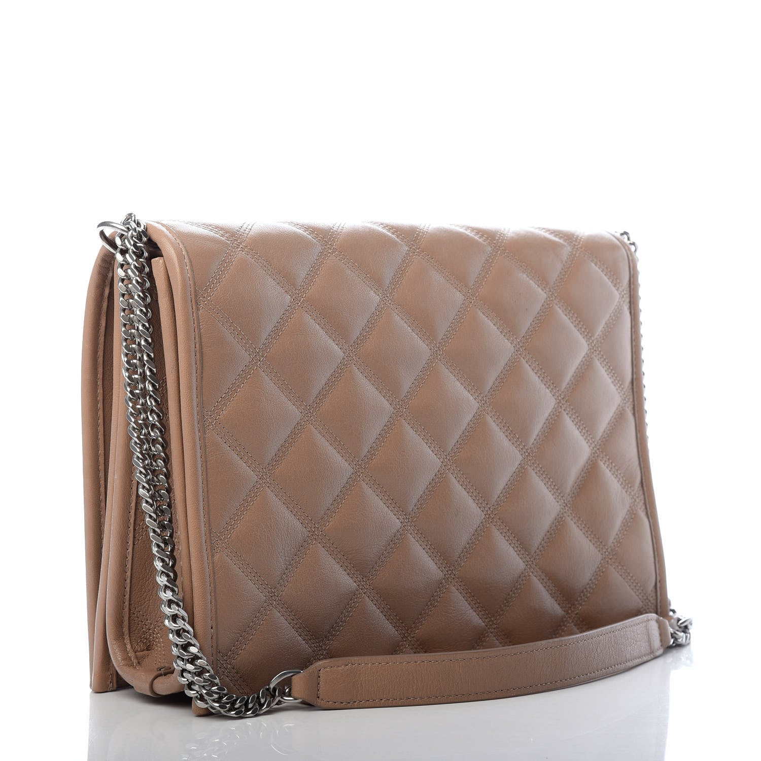 Saint Laurent Lambskin Quilted Small Becky Chain Bag Gold Sand 3 of 9