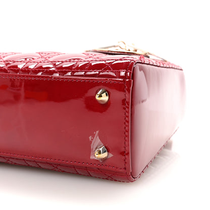 Christian Dior Patent Cannage Small My ABCDior Lady Dior Cherry Red 9 of 9