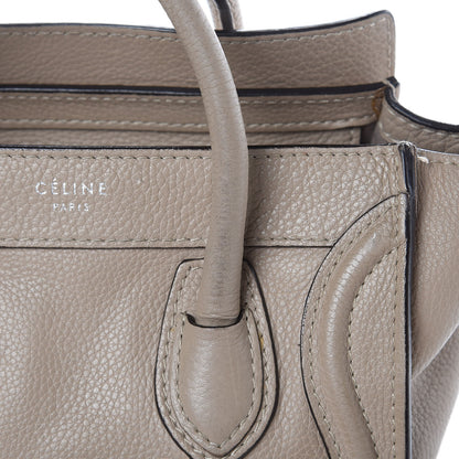 Celine Drummed Calfskin Nano Luggage Dune 11 of 16