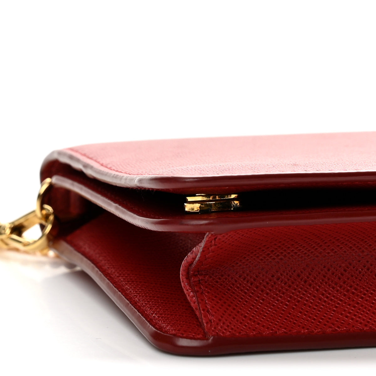 Prada Saffiano Metal Oro Mini Bag Fuoco 9 of 13