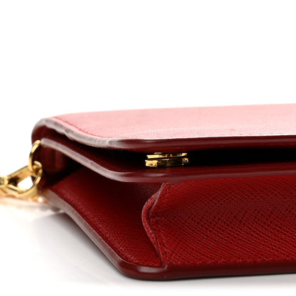 Prada Saffiano Metal Oro Mini Bag Fuoco 9 of 13