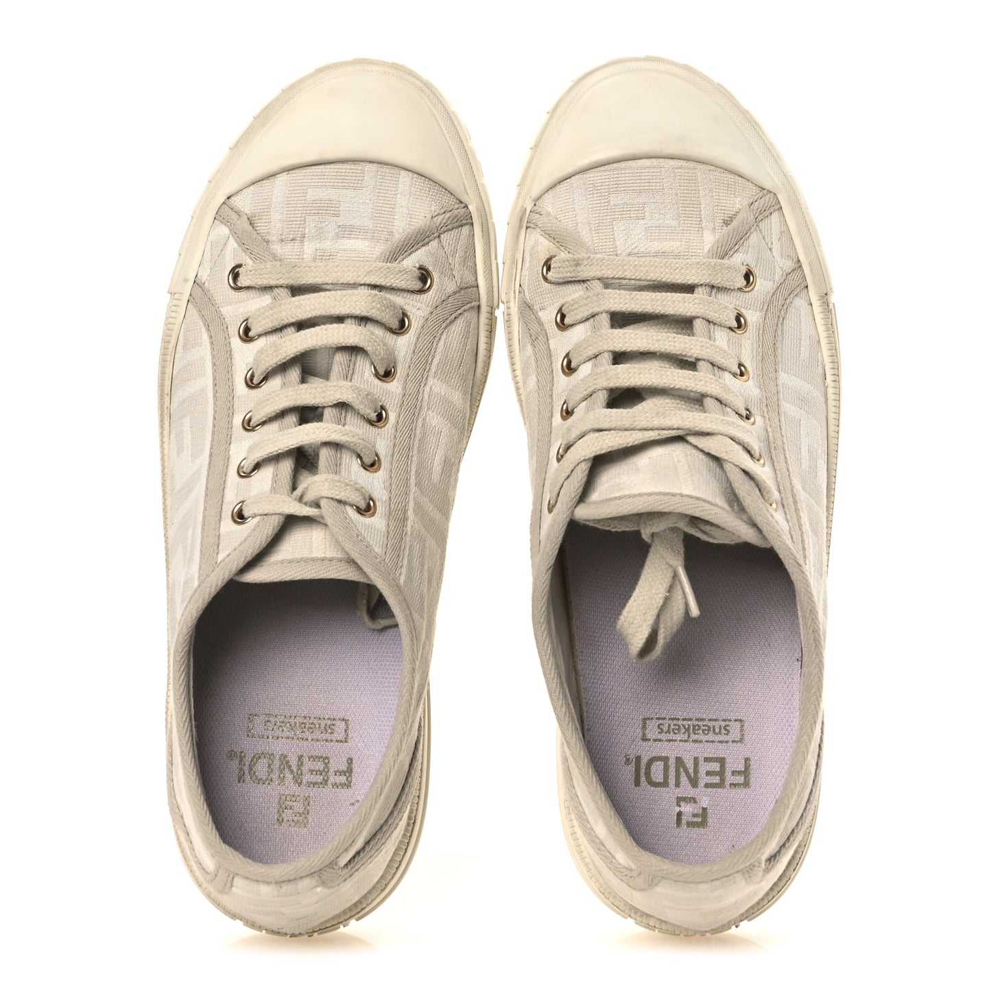 Woven Fabric FF Womens Domino Low Top Sneakers 39 White Beige