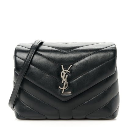 Saint Laurent Calfskin Y Quilted Monogram Toy Loulou Crossbody Bag Black 1 of 12