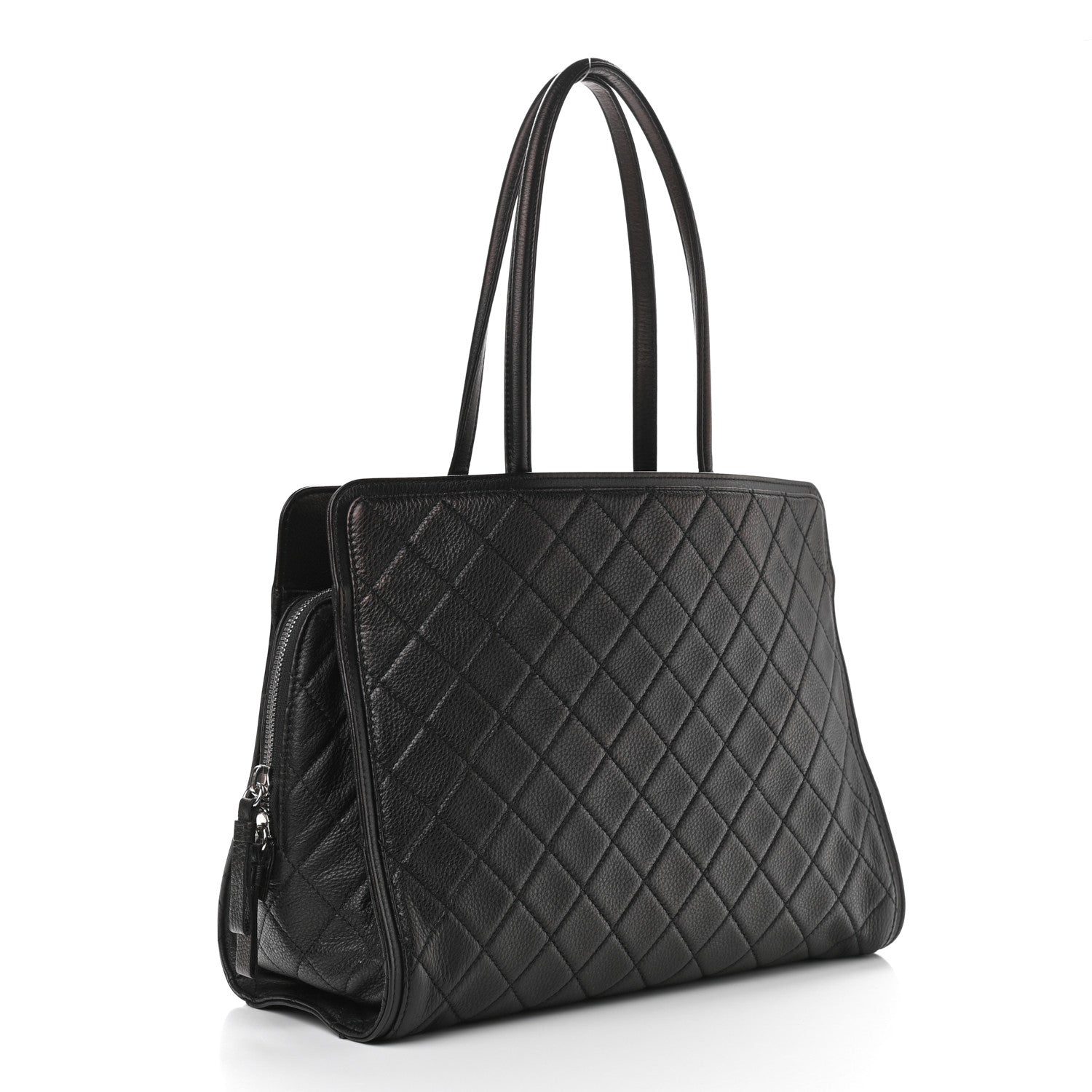 Chanel Calfskin Quilted Shopping Tote Black 2 of 8