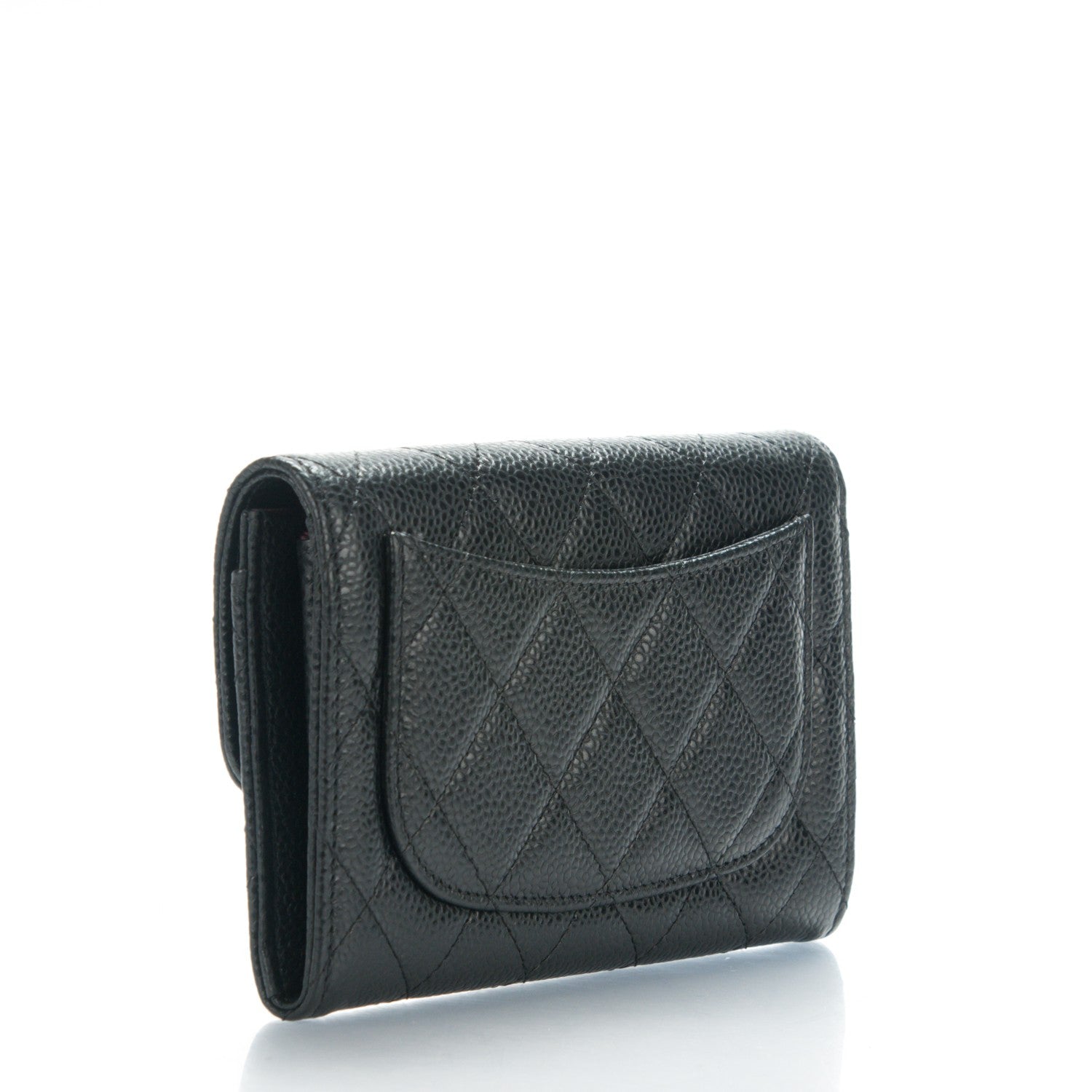 CHANEL Caviar Skin Wallet Black CC 二つ折財布 Chanel Black Quilted Caviar Leather CC Bifold Wallet | Yoogi's Closet
