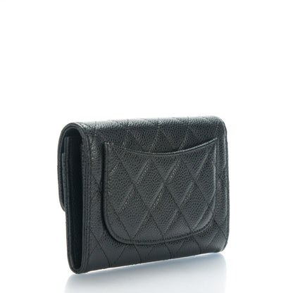 Chanel Caviar Quilted Small Flap Wallet Black 3 of 8