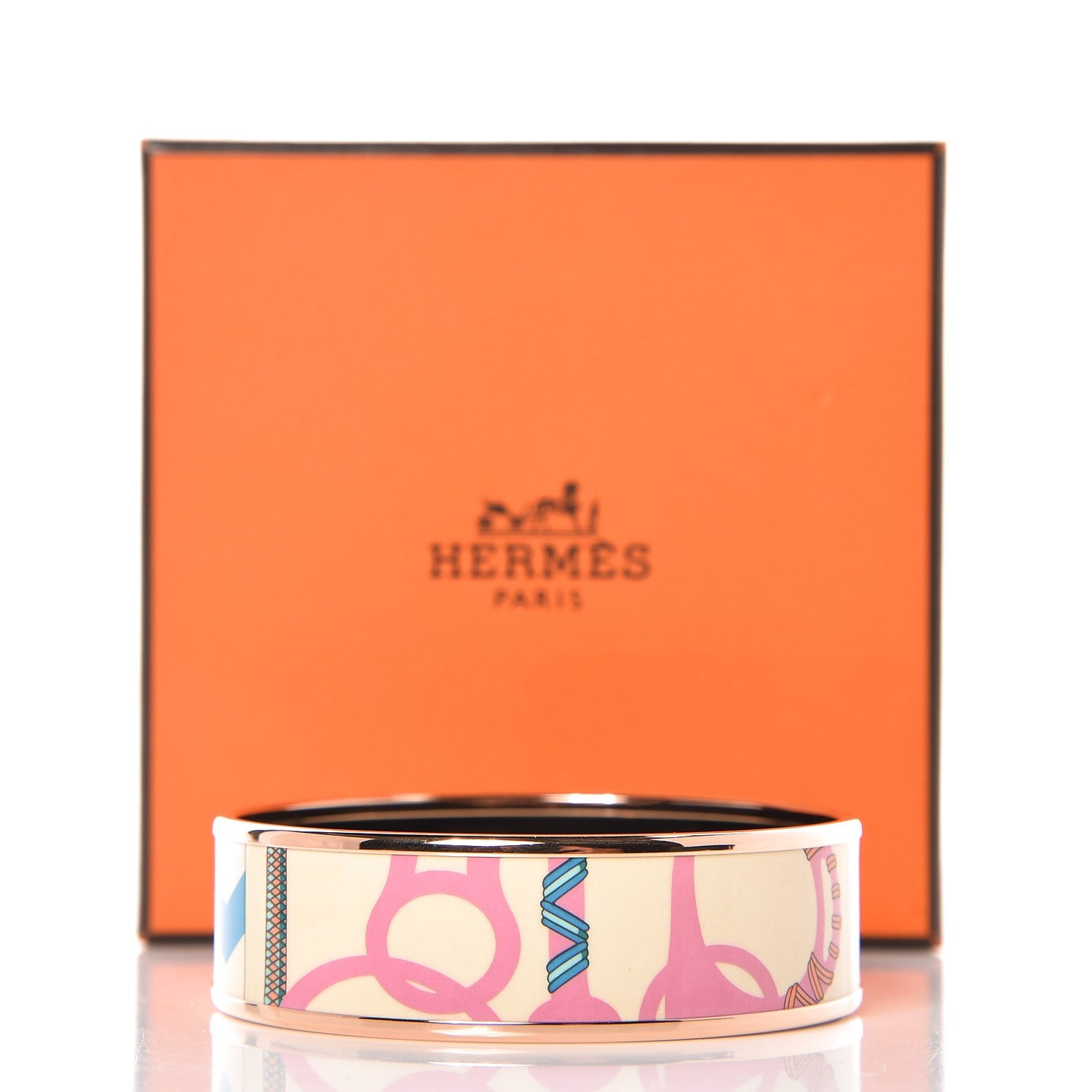 Hermes Enamel Printed Wide Panoplie Equestre Bracelet 62 Graffitis Kraft 5 of 5