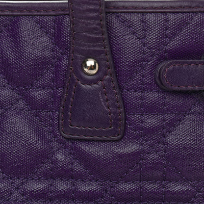 Christian Dior Coated Canvas Cannage Medium Panarea Tote Purple 11 of 11