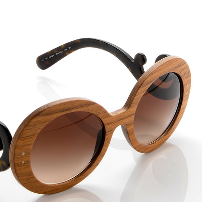 Prada Wooden Baroque Sunglasses SPR 27R Black Tortoise 6 of 7