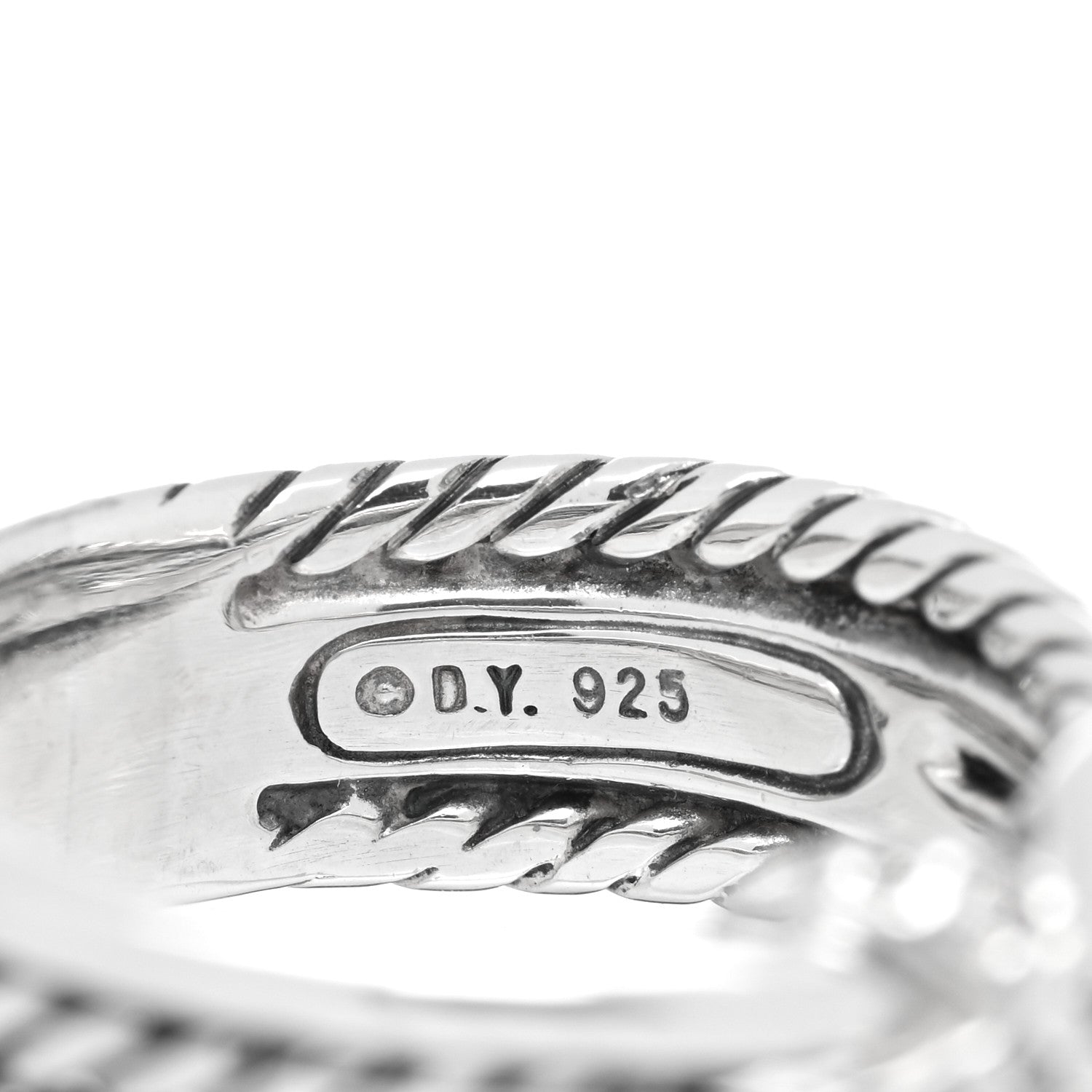 David Yurman Sterling Silver Diamond X Crossover Ring 47 4 4 of 4