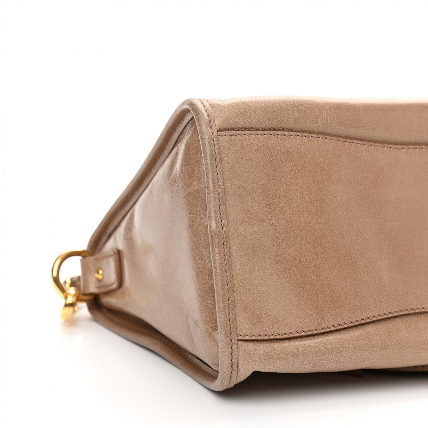 Miu Miu Vitello Shine Zip Tote Cammeo 9 of 10