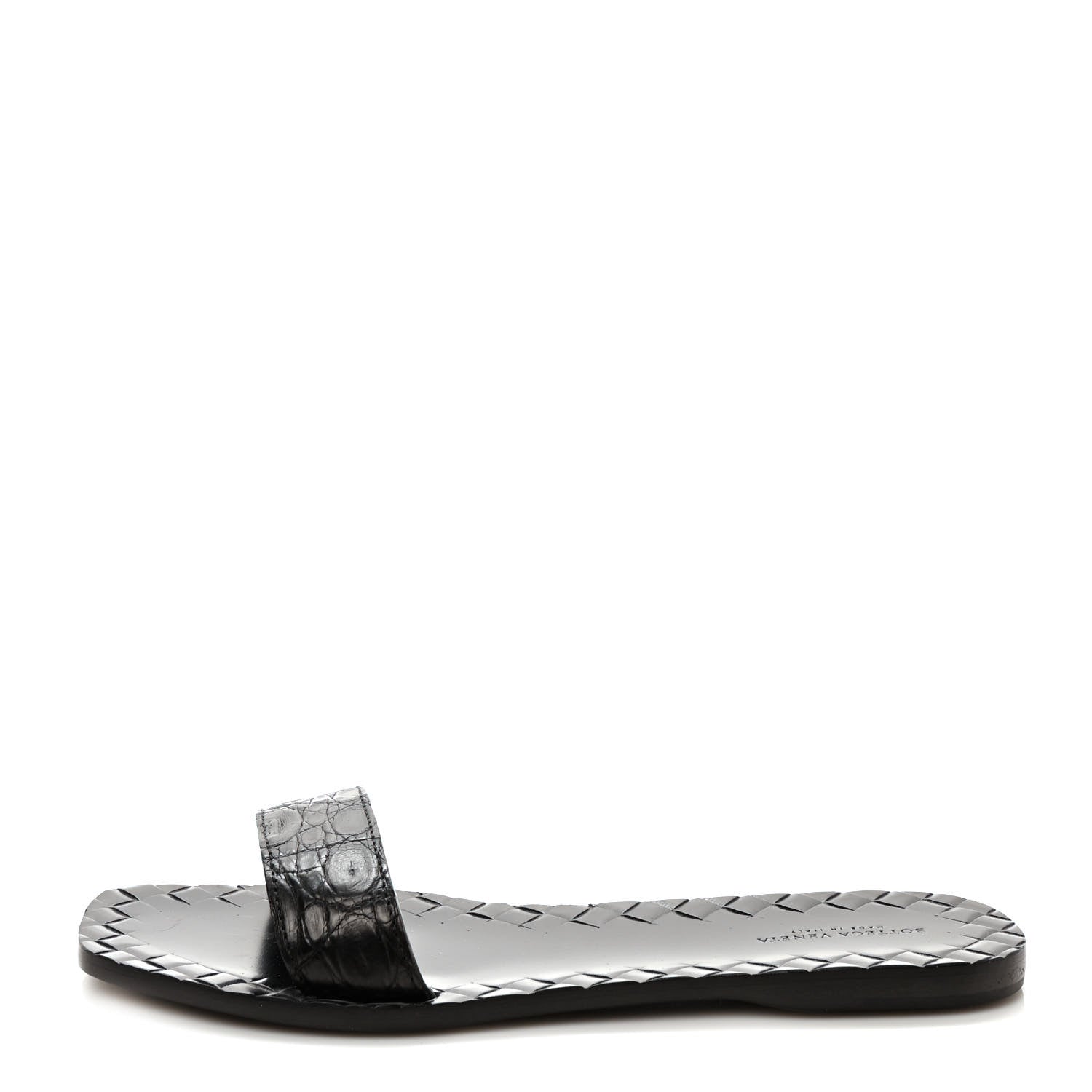 Bottega Veneta Nappa Embossed Flat Sandals 38 Black 1 of 7