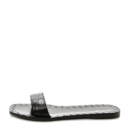 Bottega Veneta Nappa Embossed Flat Sandals 38 Black 1 of 7