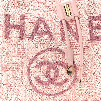 Chanel Lurex Boucle Deauville Drawstring Bucket Bag Pink 8 of 10