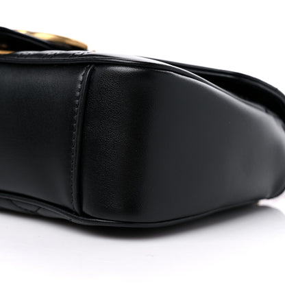 Gucci Calfskin Matelasse Small GG Marmont Shoulder Bag Black 8 of 8