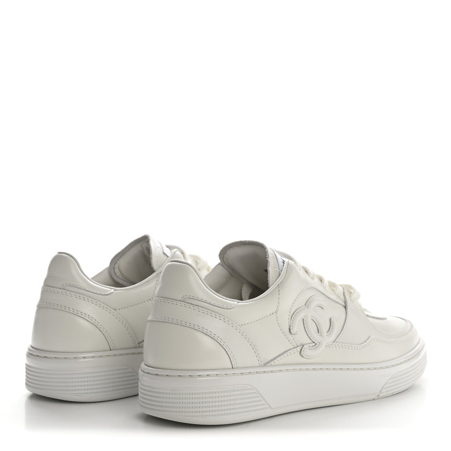 Calfskin Womens CC Sneakers 40 White