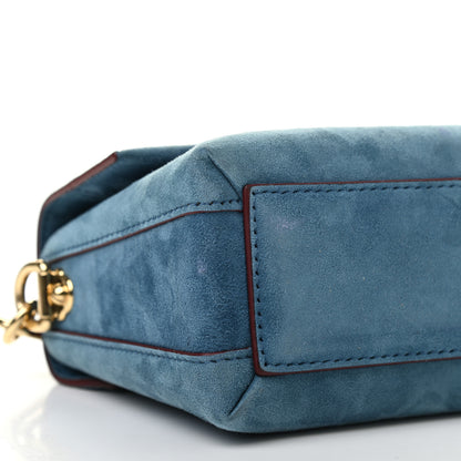 Dolce & Gabbana Suede Crystal Millennials Mini Top Handle Bag Blue Red 9 of 10