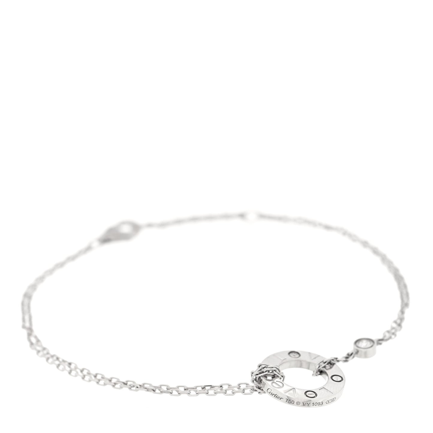18K White Gold Diamond LOVE Bracelet