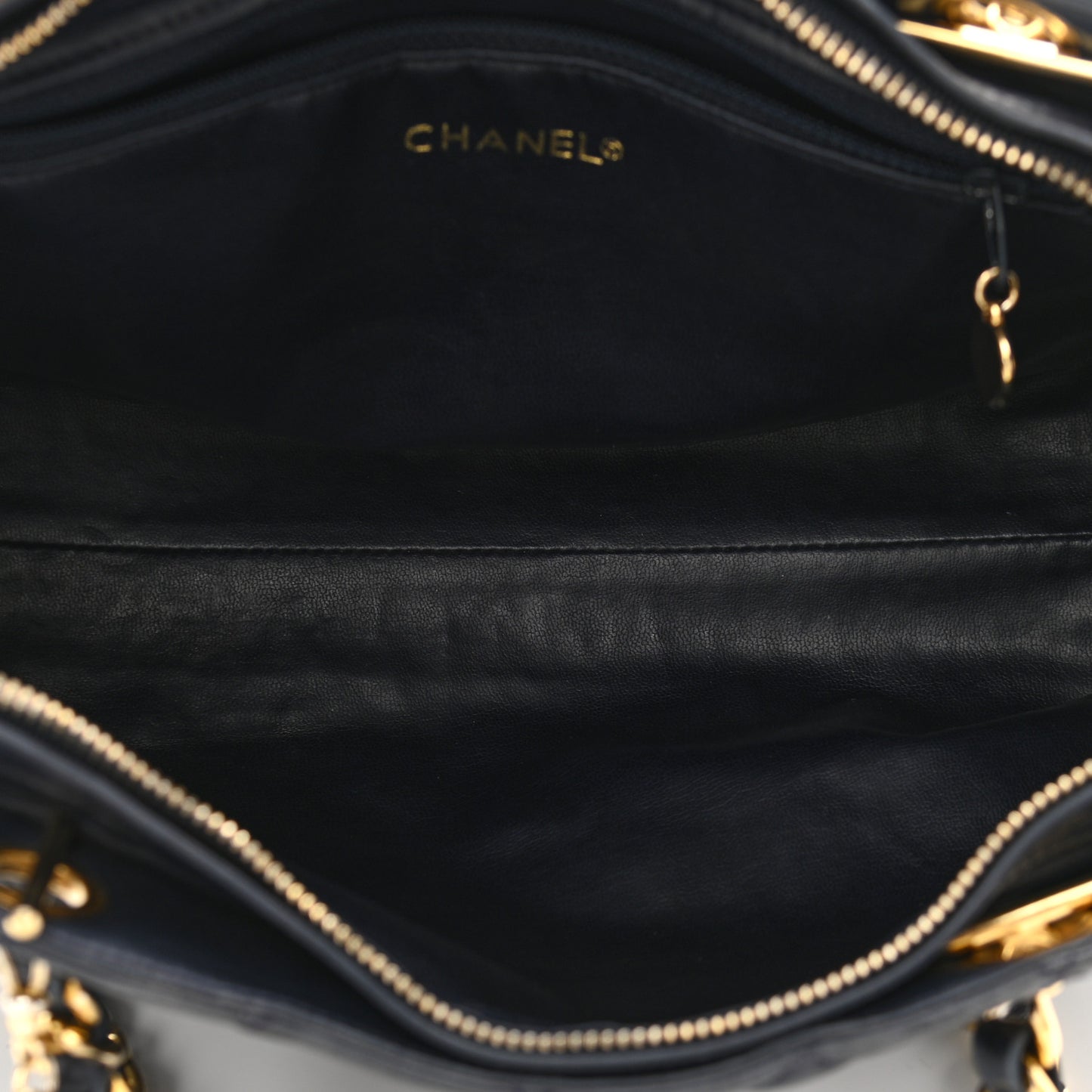 Lambskin Quilted Tote Navy
