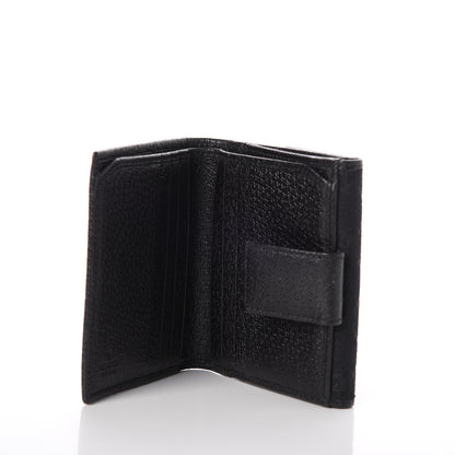 Gucci Monogram Textured Calfskin Metal Bar French Flap Wallet Black 5 of 7