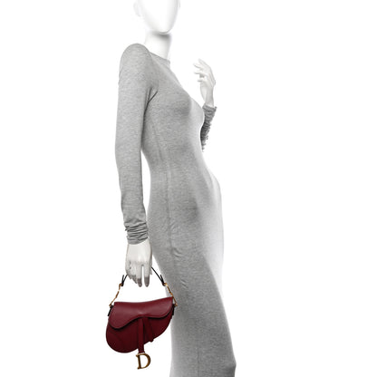 Christian Dior Grained Calfskin Mini Saddle Bag Red 2 of 14