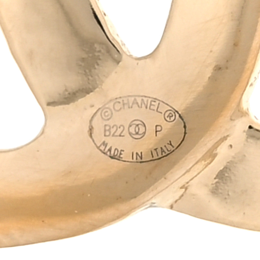 Chanel Metal CC Heart Coco In Love Hoop Earrings Gold 4 of 4