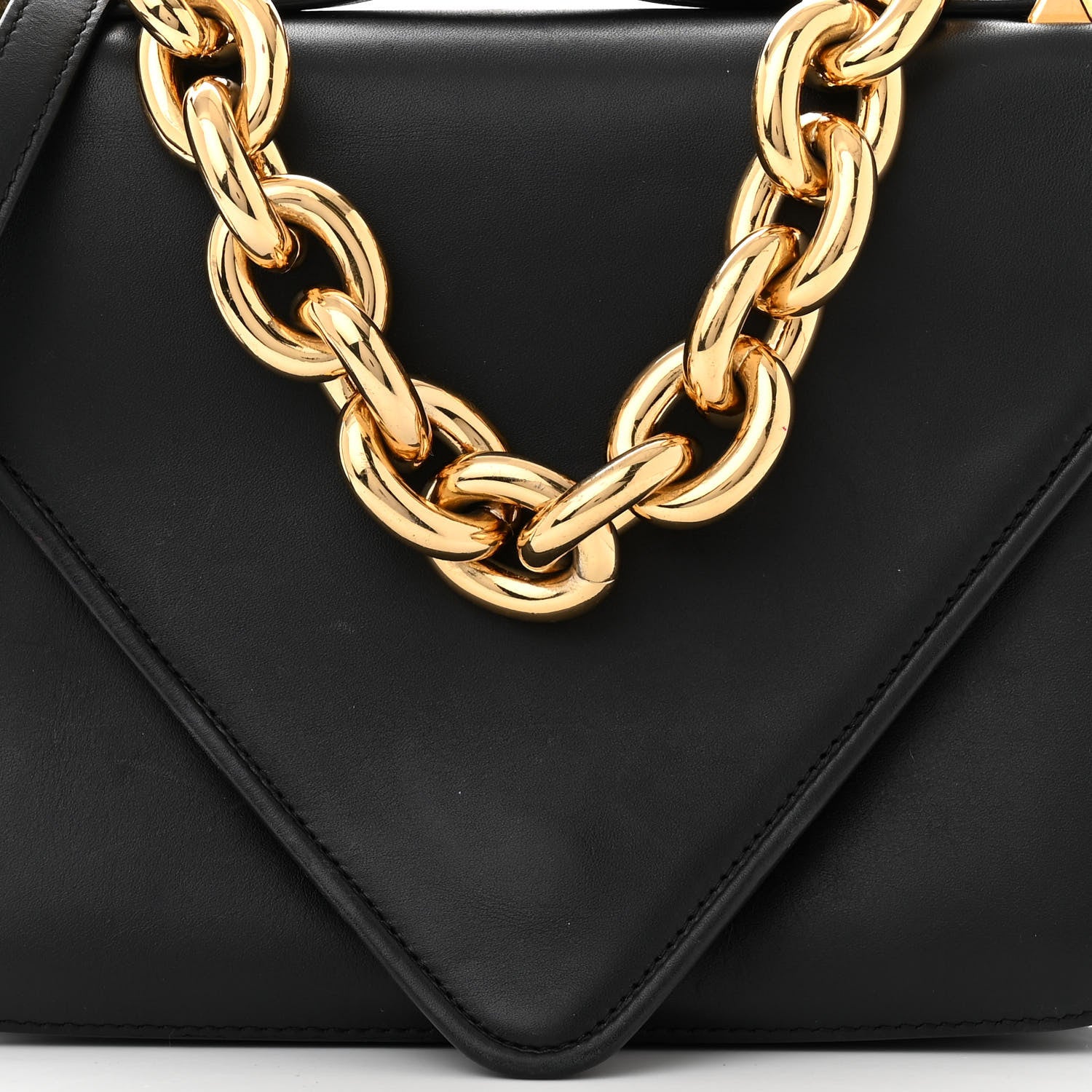 Bottega Veneta BOTTEGA VENETA Calfskin Mount Envelope Bag Black 7 of 9