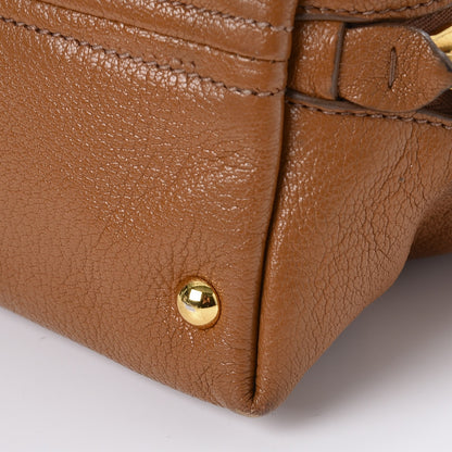 Miu Miu Goatskin Madras Zip Tote Brandy 14 of 21