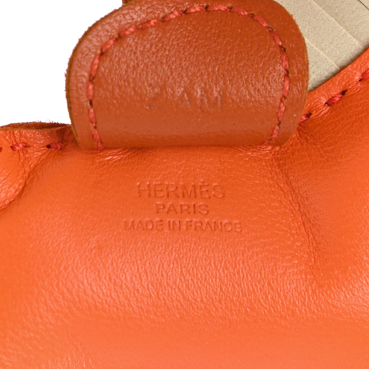 Hermes Milo Lambskin Grigri Rodeo Horse Bag Charm PM Orange Poppy Craie Terre Battue 3 of 5
